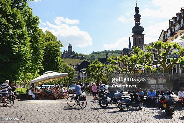 people visiting cochem (germany) - moselle stock pictures, royalty-free photos & images