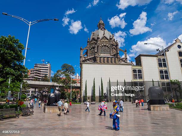 plaza botero, medellin - medellin colombia stock pictures, royalty-free photos & images
