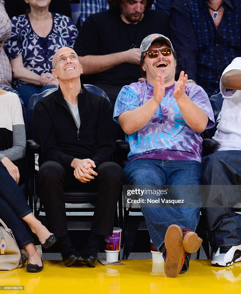 Celebrities At The Los Angeles Lakers Game