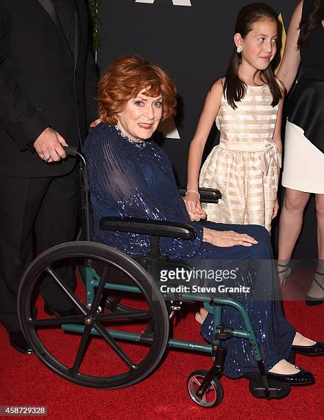 Maureen O'Hara arrives at the Motion Picture Academy's 6th Annual Governors Awards at Dolby Theatre on November 8, 2014 in Hollywood, California.