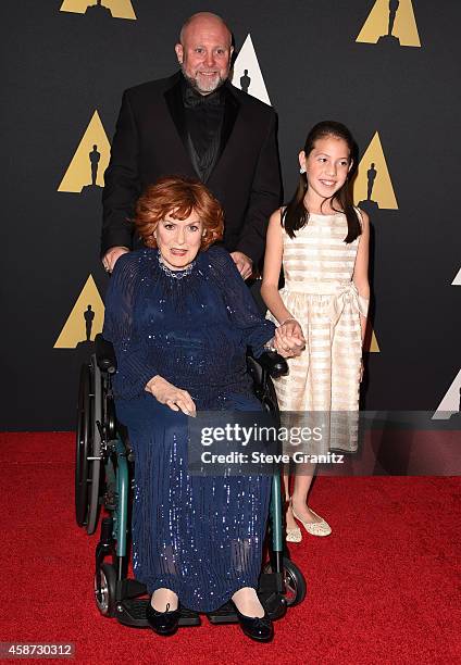 Maureen O'Hara arrives at the Motion Picture Academy's 6th Annual Governors Awards at Dolby Theatre on November 8, 2014 in Hollywood, California.