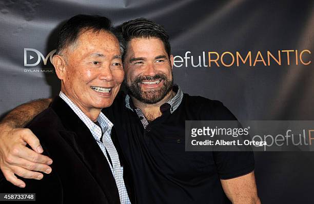 Actors George Takei and Matt Zarley arrive for the Special Screening of Matt Zarley's "hopefulROMANTIC" With George Takei held at American Film...