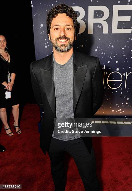 Breakthrough Prize Founder Sergey Brin attends the Breakthrough Prize Awards Ceremony Hosted By Seth MacFarlane at NASA Ames Research Center on...