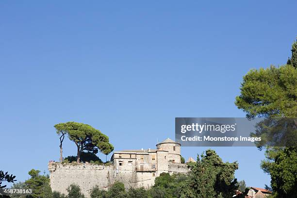 castello brown in portofino, italy - portofino stock pictures, royalty-free photos & images