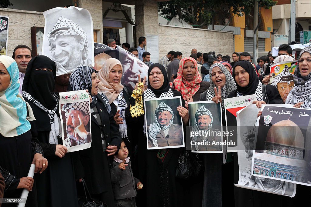 Palestinians hold demonstration outside ICRC in Gaza