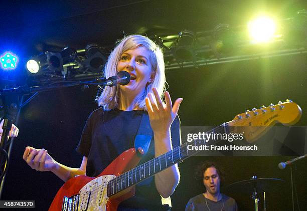 Singer Molly Rankin of the Canadian band Alvvays performs live in support of Foxygen during a concert at the Frannz on November 5, 2014 in Berlin,...
