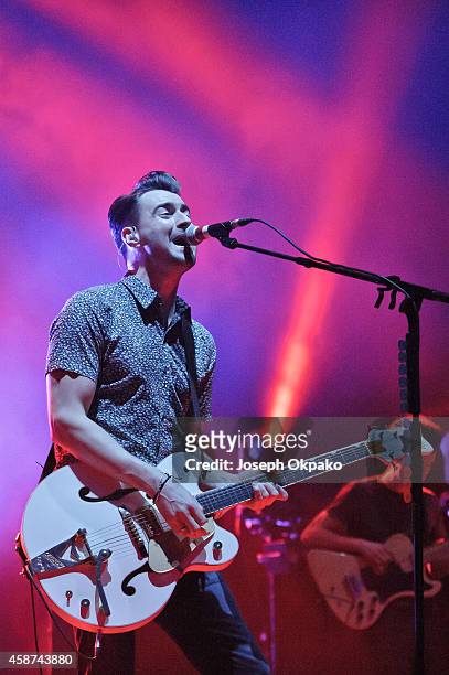 Liam Fray of Courteeners performs on stage at Brixton Academy on November 7, 2014 in London, United Kingdom.