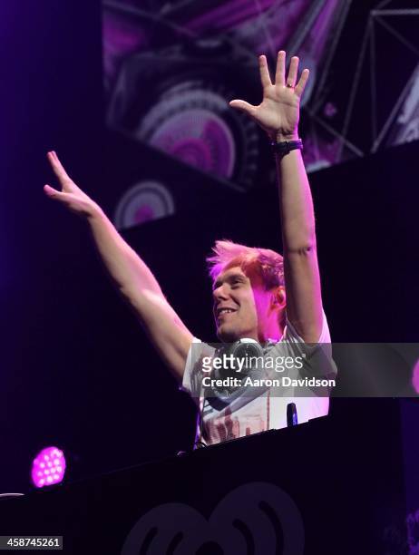 Armin van Buuren performs during Y 100 Jingle Ball at BB&T Center on December 20, 2013 in Sunrise, Florida.