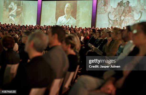 Relatives and friends of the victims of the Malaysia Airlines Flight 17 disaster attend a national commemoration ceremony at RAI on November 10, 2014...