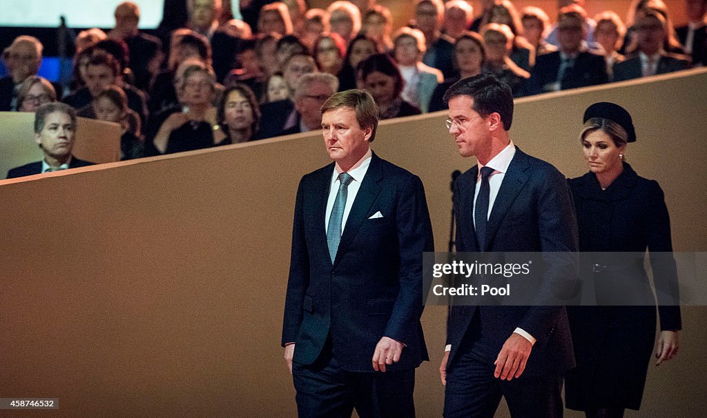 A Memorial For The Victims Of Flight MH17 Is Held In Amsterdam