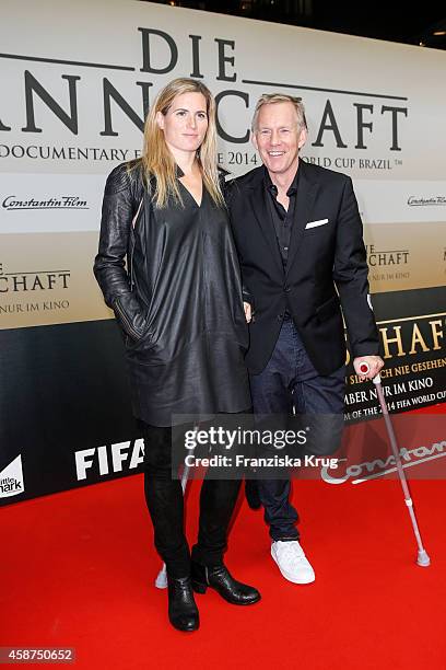 Britta Becker-Kerner and Johannes B. Kerner attend the 'Die Mannschaft' Premiere at Sony Centre on November 10, 2014 in Berlin, Germany.