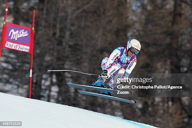 Marie Marchand-Arvier of France competes during the Audi FIS Alpine Ski World Cup Women's Downhill on December 21, 2013 in Val d'Isere, France.