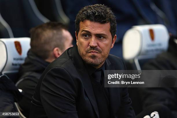 Brighton and Hove Albion Manager Oscar Garica looks on during the Sky Bet Championship match between Brighton & Hove Albion and Huddersfield Town at...
