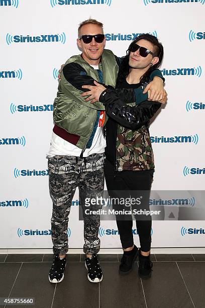 Diplo and Skrillex visit SiriusXM Studios on November 10, 2014 in New York City.