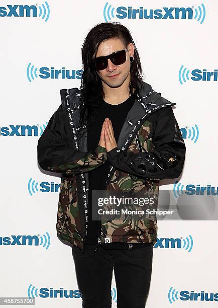 Skrillex visits SiriusXM Studios on November 10, 2014 in New York City.