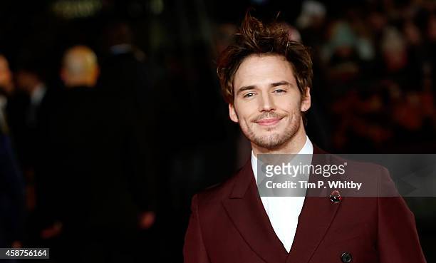 Sam Claflin attends the World Premiere of "The Hunger Games: Mockingjay Part 1" at Odeon Leicester Square on November 10, 2014 in London, England.