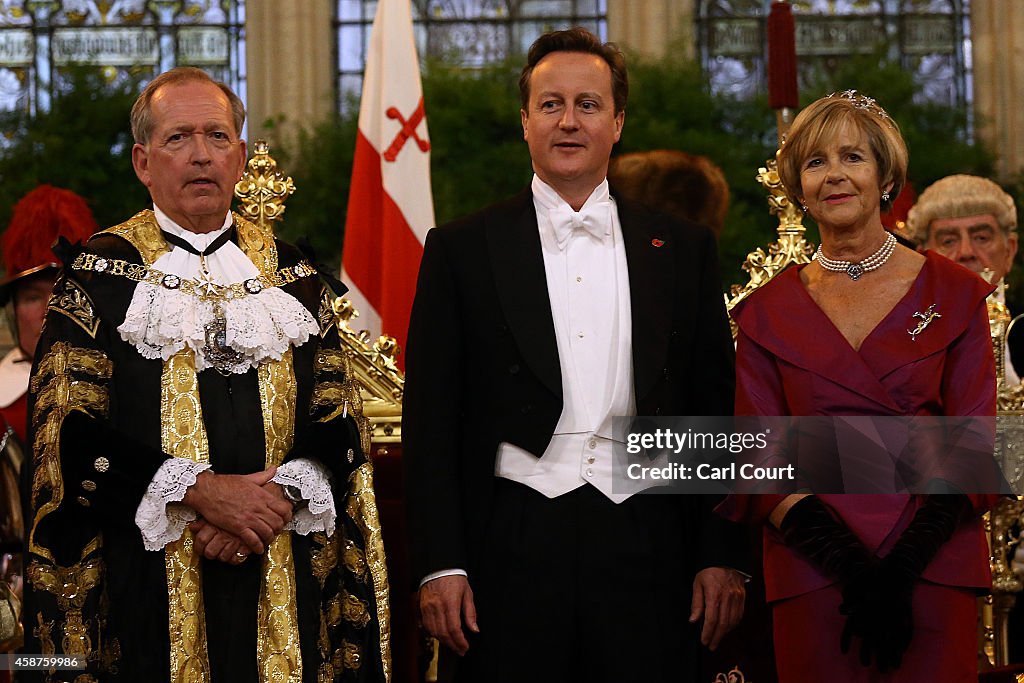 Prime Minister David Cameron Attends The Lord Mayor's Banquet