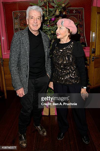 Nicky Haslam and Leslie Caron attend the August: Osage County drinks & screening at Soho Hotel on December 21, 2013 in London, England.