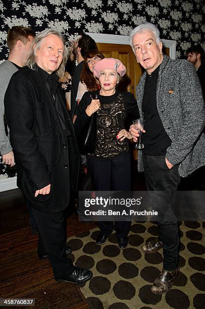 Christopher Hampton, Leslie Caron and Nicky Haslam attend the August: Osage County drinks & screening at Soho Hotel on December 21, 2013 in London,...