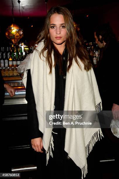 Alicia Vikander attends the August: Osage County drinks & screening at Soho Hotel on December 21, 2013 in London, England.