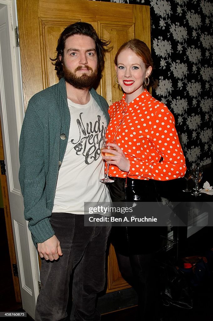 Tom Burke and Zoe Boyle attend the August Osage County drinks