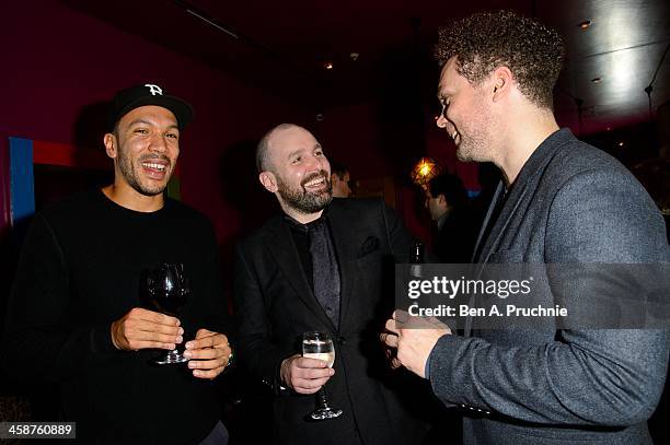 Guest, Johnny Harris and Ben Pugh attend the August: Osage County drinks & screening at Soho Hotel on December 21, 2013 in London, England.