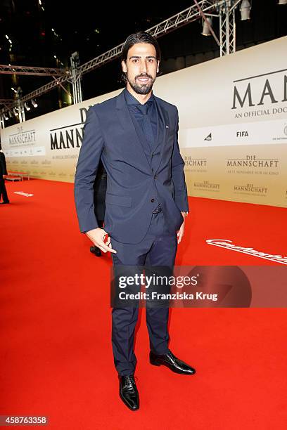 Sami Khedira attends the 'Die Mannschaft' Premiere at Sony Centre on November 10, 2014 in Berlin, Germany.