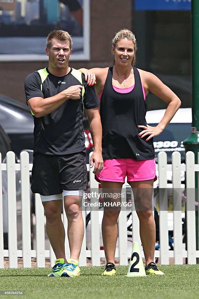 David Warner & Candice Falzon Sighting - November 9, 2014