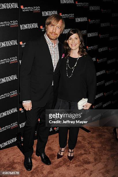 Honoree Nora Grossman and director Morten Tyldum attend the 8th Annual Hamilton Behind The Camera Awards at The Wilshire Ebell Theatre on November 9,...