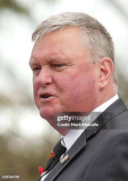 Asian Cup 2015 Local Organising Committee CEO Michael Brown speaks to the media at Wild Life Sydney Zoo on November 11, 2014 in Sydney, Australia.