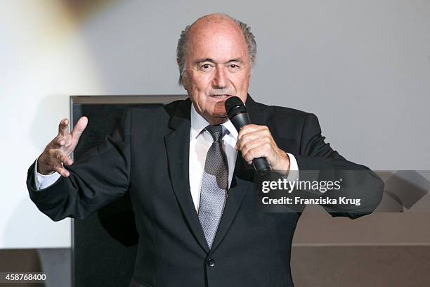 Joseph Blatter attends the 'Die Mannschaft' Premiere at Sony Centre on November 10, 2014 in Berlin, Germany.