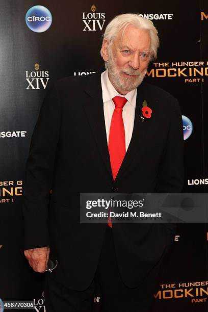 Donald Sutherland attends an after party following the World Premiere of "The Hunger Games: Mockingjay Part 1" at Victoria House on November 10, 2014...