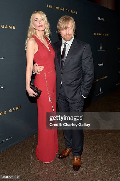 Director Morten Tyldum and Janne Tyldum attend The Weinstein Company's "The Imitation Game" Los Angeles special screening hosted by CHANEL on...