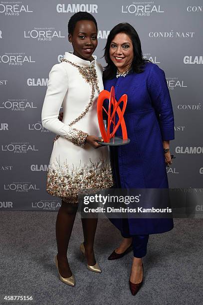 Lupita Nyong'o and Mira Nair attend the Glamour 2014 Women Of The Year Awards at Carnegie Hall on November 10, 2014 in New York City.