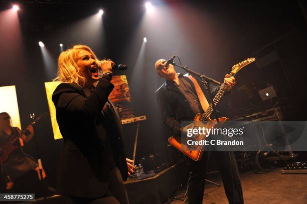 Kim Wilde and Ricki Wilde performs on stage at Shepherds Bush Empire on December 21, 2013 in London, United Kingdom.