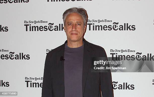 Director/tv personality Jon Stewart attends the TimesTalks with Jon Stewart and Maziar Bahari at TheTimesCenter on November 10, 2014 in New York City.