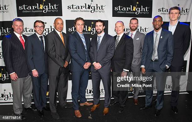 Chad Cascadden, Eric Alexander, John Starks, Anders Lee, Nick Leddy, Adam Graves, Vic Black, Markel Brown, and Andrei Kirilenko attend the Starlight...