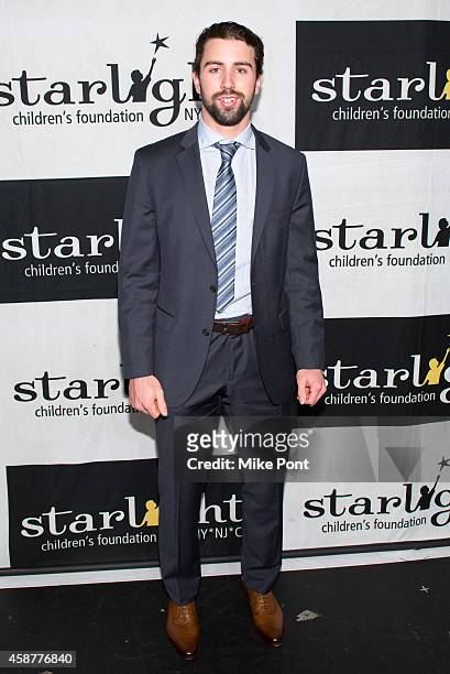 Professional hockey player Nick Leddy attends the Starlight Children's Foundation 25th Annual Sports Auction at Hard Rock Cafe - Times Square on...