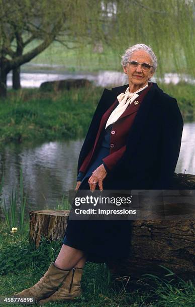 Dame Elisabeth Murdoch on her property at Cruden farm during a photo session near Melbourne.