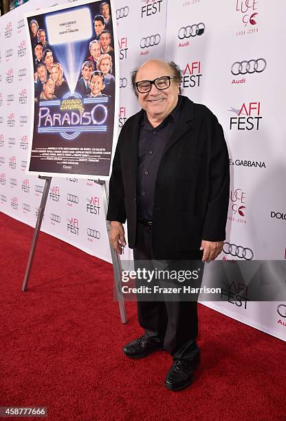 Actor Danny DeVito attends the legacy screening of "Cinema Paradiso" during the AFI FEST 2014 presented by Audi at Dolby Theatre on November 10, 2014...