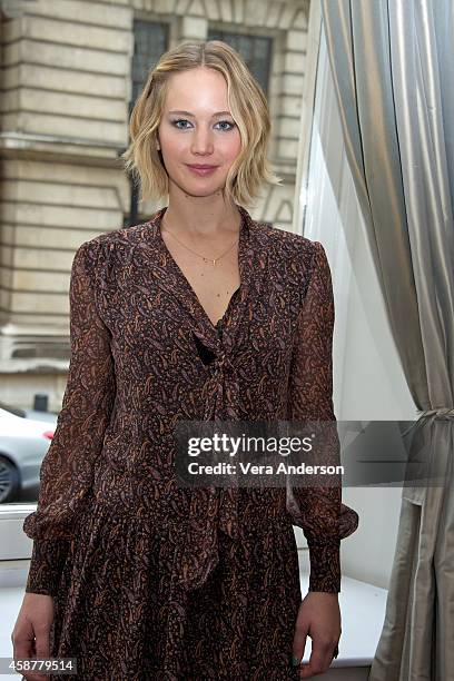 Jennifer Lawrence at "The Hunger Games: Mockingjay Part 1" Press Conference at Corinthia Hotel on November 10, 2014 in London, England.