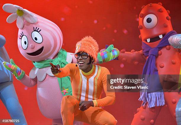 Lance Rock performs at "Yo Gabba Gabba! Live!" at The Beacon Theatre on December 21, 2013 in New York City.