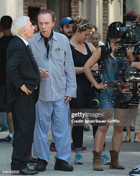 Peter Bogdanovich and Austin Pendleton are seen filming "Squirrels to the Nuts" on July 18, 2013 in New York City.