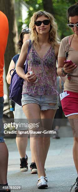 Imogen Poots is seen filming "Squirrels to the Nuts" on July 18, 2013 in New York City.