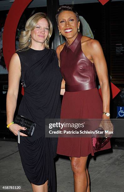 Amber Laign and Robin Roberts are seen on November 10, 2014 in New York City.