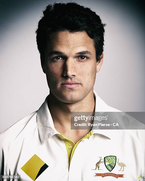 Nathan Coulter-Nile of Australia poses during an Australian Test Team Portrait Session on August 11, 2014 in Sydney, Australia.