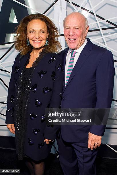 Designer Diane von Furstenberg and Barry Diller attend the Museum of Modern Art Film Benefit's Tribute To Alfonso Cuaron at Museum of Modern Art on...