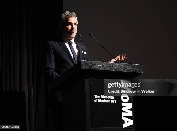 Alfonso Cuaron attends the Museum of Modern Art Film Benefit's tribute to Alfonso Cuaron at the Museum of Modern Art on November 10, 2014 in New York...