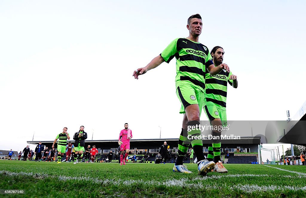 Forest Green Rovers FC v Scunthorpe United - FA Cup First Round