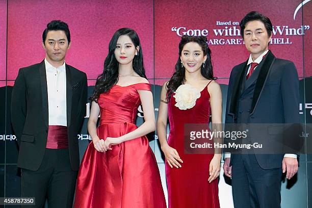Actors Joo Jin-Mo, Bada , Seohyun of South Korean girl group Girls' Generation and Kim Pub-Lae attend the press conference for musical "Gone With The...